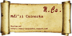 Mázi Csinszka névjegykártya